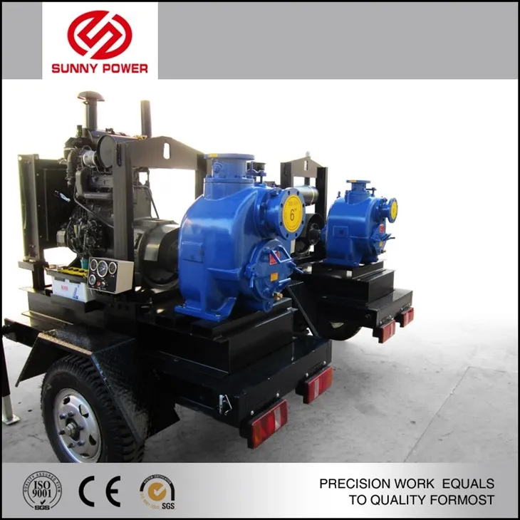 diesel wastewater pump with trailer